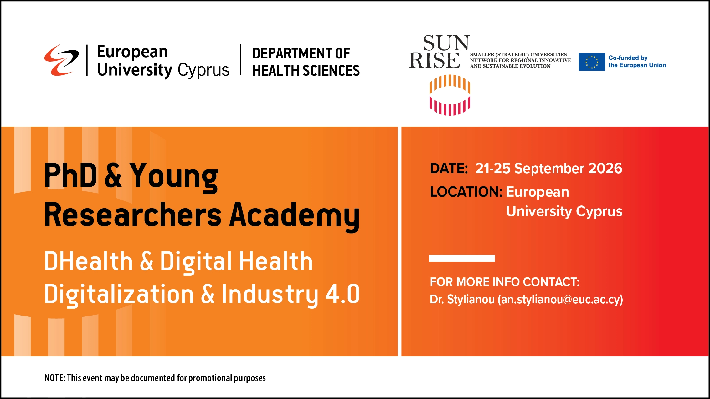 Call for Applications: 1st SUNRISE PhD & Young Researchers Academy